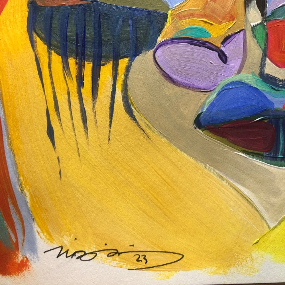 “Phil” One of a kind original artwork acrylic gouache painting on paper 9x14” - Picture 3 of 3